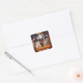 junior en freda vierkante sticker (Envelop)