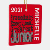Junior Extraordinaire CUSTOM Keramisch Ornament (Rechts)