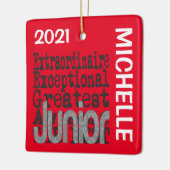 Junior Extraordinaire CUSTOM Keramisch Ornament (Links)
