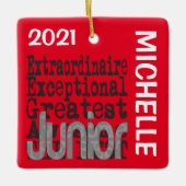 Junior Extraordinaire CUSTOM Keramisch Ornament (Voorkant)