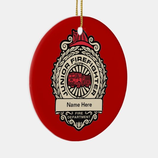 Junior Firefighter's Badge Keramisch Ornament (Rechts)