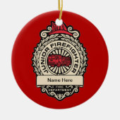 Junior Firefighter's Badge Keramisch Ornament (Voorkant)