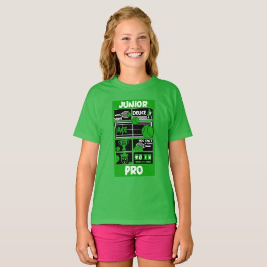 Junior Girl Tennis Player T-Shirt (Voorkant volledig)