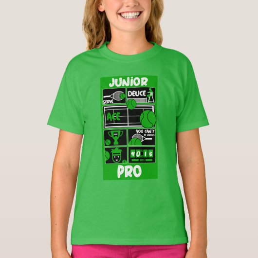 Junior Girl Tennis Player T-Shirt (Voorkant)