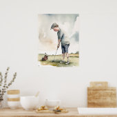 Junior Golfer - Golf Art Print (Keuken)