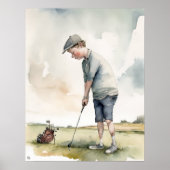 Junior Golfer - Golf Art Print (Voorkant)