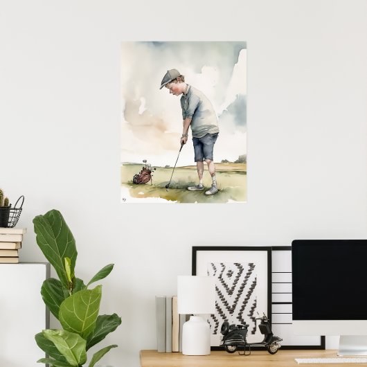 Junior Golfer - Golf Art Print (Thuiskantoor)