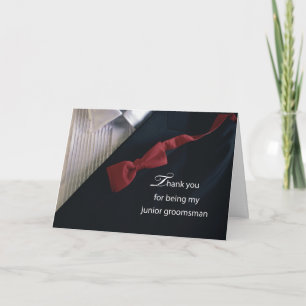 Junior Groomsman bedankt u voor het rode Stropdas  Kaart