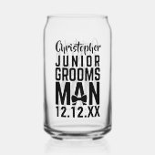 Junior Groomsman bruiloft gunst kan glas (Voorkant)