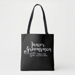 Junior Groomsman Canvas tas   Cool Modern Script