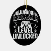 Junior Groomsman Gaming Video Gamer Wedding Keramisch Ornament (Rechts)