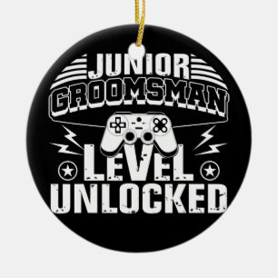 Junior Groomsman Gaming Video Gamer Wedding Keramisch Ornament