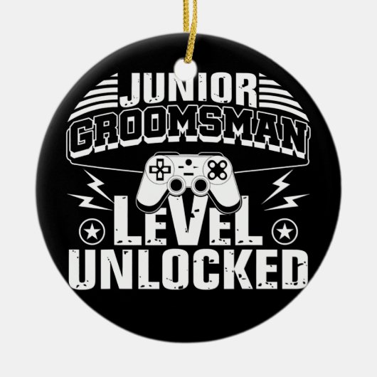Junior Groomsman Gaming Video Gamer Wedding Keramisch Ornament (Voorkant)