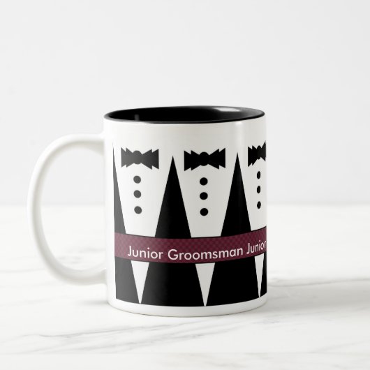 Junior Groomsman Mok - Zwarte en witte doosjes (Links)