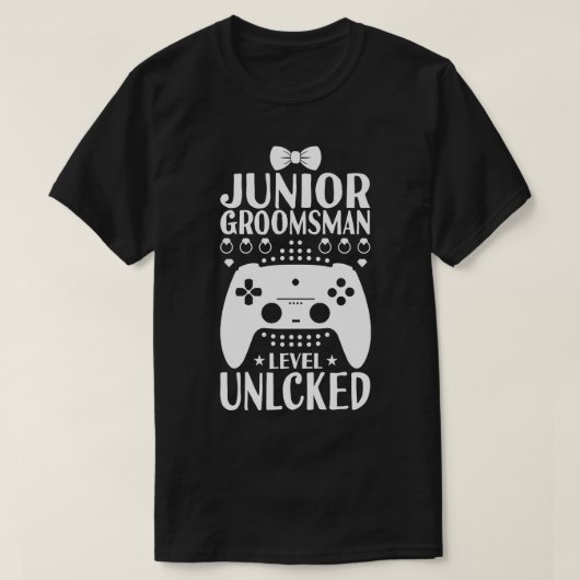 Junior Groomsman Niveau Ontgrendeld Bruiloft 3 T-shirt (Design voorkant)