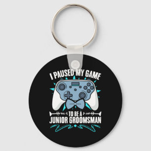 Junior Groomsman Videospelers Pauzeerden Mijn Game Sleutelhanger