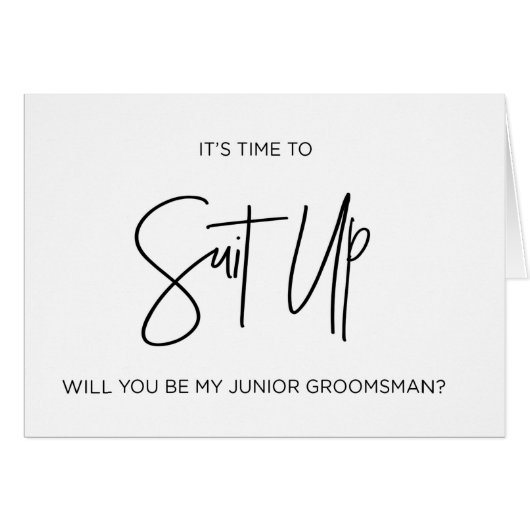 Junior Groomsman Weddendag Card (Voorkant Horizontaal)
