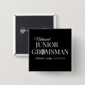 Junior Groomsman Wedding Vierkante Button 5,1 Cm (Voorkant /achterkant)