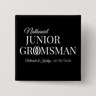 Junior Groomsman Wedding Vierkante Button 5,1 Cm