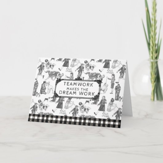 JUNIOR Handlers Dog Show Black Toile Bedankkaart (Voorkant)