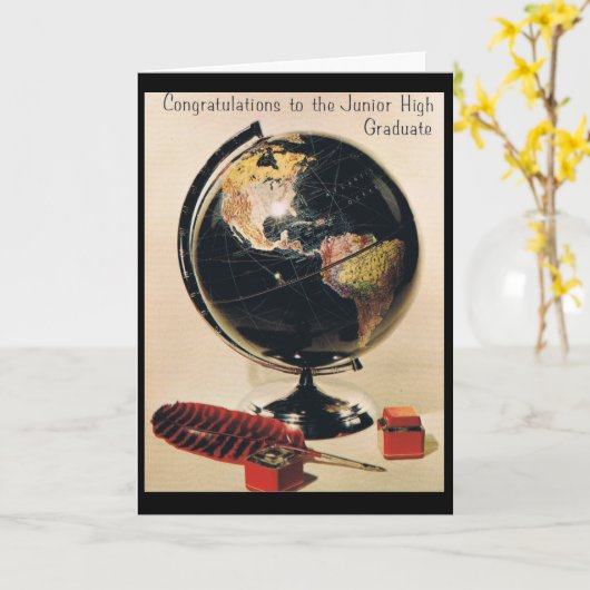 Junior High Afstuderen Kaart (Gele Bloem)