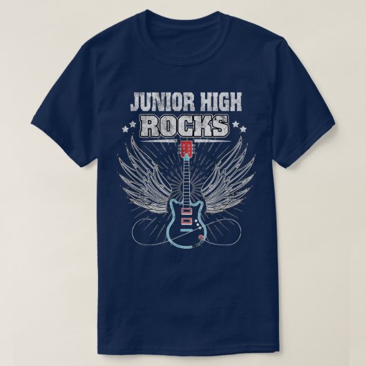 Junior High Rocks Funny Back To School Student Gui T-shirt (Design voorkant)
