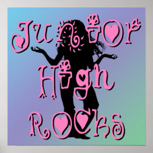 Junior High Rocks - Poster van harten bloemen