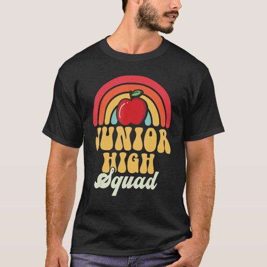 Junior High Squad Teacher Rainbow Back To School_1 T-shirt (Voorkant)