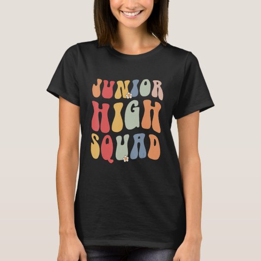 Junior High Squad Teacher Rainbow Back To School T-shirt (Voorkant)