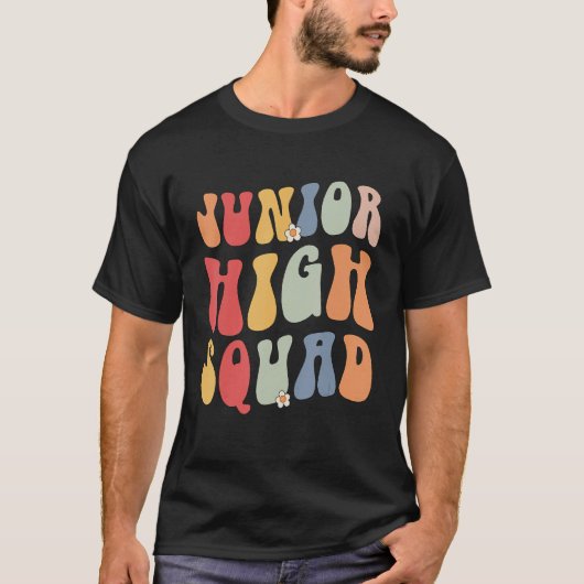 Junior High Squad Teacher Rainbow Back To School T-shirt (Voorkant)