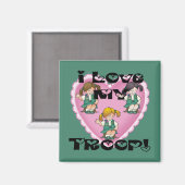 Junior Ik hou van mijn Troop Hart Magneet (Voorkant / Achterkant)