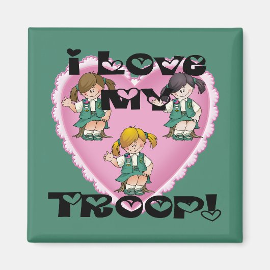 Junior Ik hou van mijn Troop Hart Magneet (Voorkant)