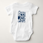 Junior Jr. Bruidsmeisje, bruiloftsfeest, Navy Blue Romper (Achterkant)