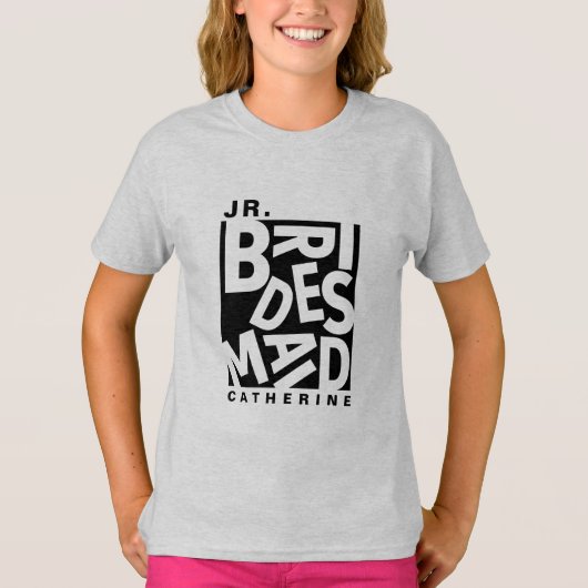Junior Jr. Bruidsmeisje, huwelijksfeest T-shirt (Voorkant)