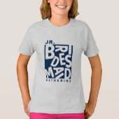 Junior Jr. Bruidsmeisje, trouwfeest, Navyblauw T-shirt (Voorkant)