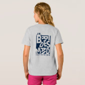 Junior Jr. Bruidsmeisje, trouwfeest, Navyblauw T-shirt (Achterkant volledig)