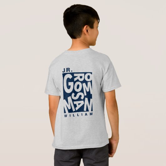 Junior Jr. Groomsman, bruiloftsfeest, Navy Blue T-shirt (Achterkant volledig)