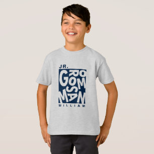 Junior Jr. Groomsman, bruiloftsfeest, Navy Blue T-shirt
