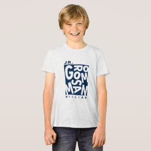 Junior Jr. Groomsman, bruiloftsfeest, Navy Blue Tri-Blend Shirt
