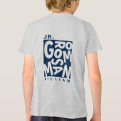 Junior Jr. Groomsman, bruiloftsfeest, Navy Blue Tri-Blend Shirt (Achterkant)