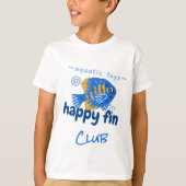 Junior League Blue Happy Fin Illustratie T-Shirt (Voorkant)