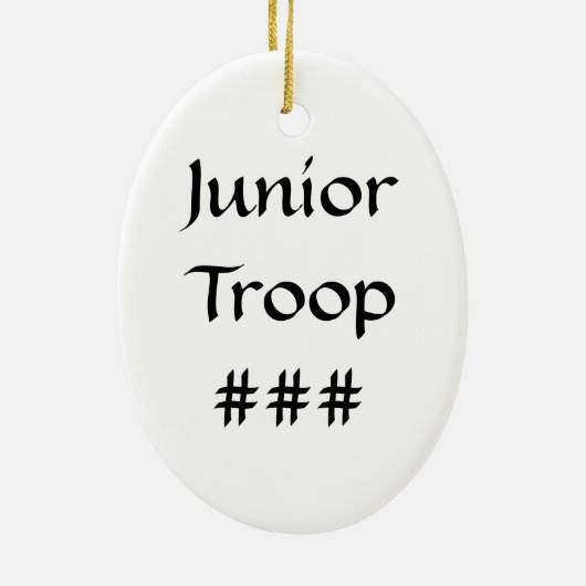 Junior Mitten Brunette Keramisch Ornament (Achterkant)