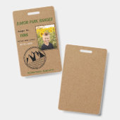 Junior Park Ranger Birthday Party Badge (Voor- en achterkant)