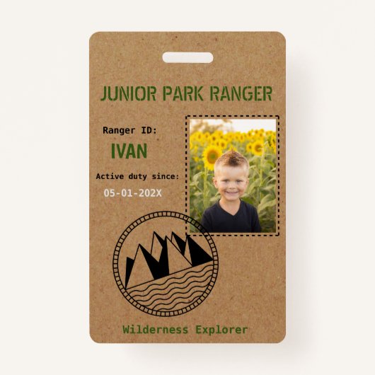 Junior Park Ranger Birthday Party Badge (Voorkant)