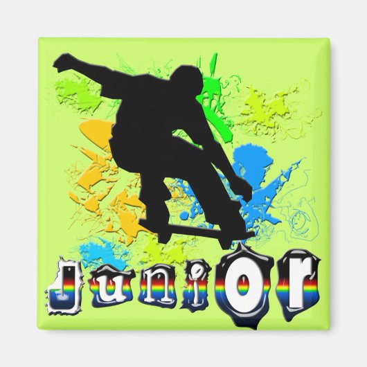 Junior - Skateboarden Magneet (Voorkant)