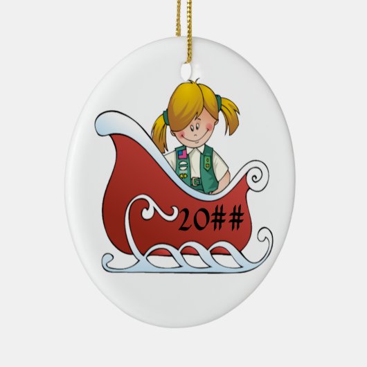 Junior Sled Blonde Keramisch Ornament (Rechts)