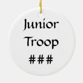 Junior Sled Blonde Keramisch Ornament (Achterkant)