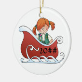 Junior Sled Redhead Keramisch Ornament (Links)