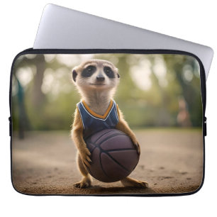 Junior stokstaartje basketball speler, laptop sleeve