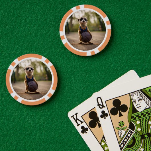 Junior stokstaartje basketball speler, poker chips (Pokertafel (Dubbel))